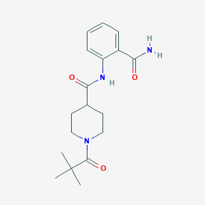 N-(2-carbamoylphenyl)-1-(2,2-dimethylpropanoyl)piperidine-4-carboxamide