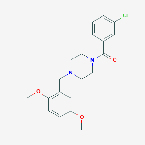 molecular formula C20H23ClN2O3 B444890 1-(3-Chlorobenzoyl)-4-(2,5-dimethoxybenzyl)piperazine 