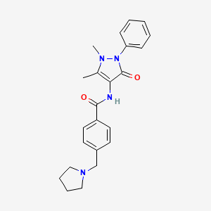 N-(1,5-dimethyl-3-oxo-2-phenyl-2,3-dihydro-1H-pyrazol-4-yl)-4-(1-pyrrolidinylmethyl)benzamide