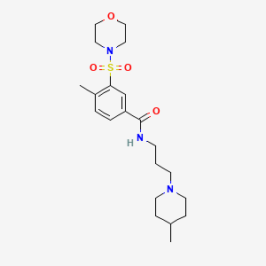 molecular formula C21H33N3O4S B4448963 4-methyl-N-[3-(4-methyl-1-piperidinyl)propyl]-3-(4-morpholinylsulfonyl)benzamide 