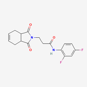 molecular formula C17H16F2N2O3 B4448966 N-(2,4-difluorophenyl)-3-(1,3-dioxo-3a,4,7,7a-tetrahydroisoindol-2-yl)propanamide 