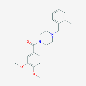 molecular formula C21H26N2O3 B444897 1-(3,4-Dimethoxybenzoyl)-4-(2-methylbenzyl)piperazine 