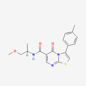 molecular formula C18H19N3O3S B4448978 N-(1-Methoxypropan-2-YL)-3-(4-methylphenyl)-5-oxo-5H-[1,3]thiazolo[3,2-A]pyrimidine-6-carboxamide 