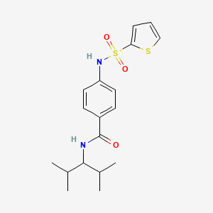 molecular formula C18H24N2O3S2 B4449001 N-(1-isopropyl-2-methylpropyl)-4-[(2-thienylsulfonyl)amino]benzamide 