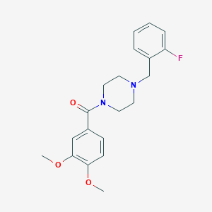 molecular formula C20H23FN2O3 B444904 (3,4-Dimethoxy-phenyl)-[4-(2-fluoro-benzyl)-piperazin-1-yl]-methanone CAS No. 423743-10-6