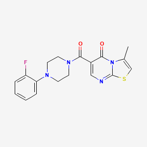 molecular formula C18H17FN4O2S B4449083 6-{[4-(2-fluorophenyl)-1-piperazinyl]carbonyl}-3-methyl-5H-[1,3]thiazolo[3,2-a]pyrimidin-5-one 