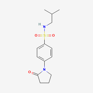 molecular formula C14H20N2O3S B4449090 N-(2-methylpropyl)-4-(2-oxopyrrolidin-1-yl)benzenesulfonamide 