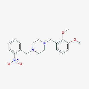molecular formula C20H25N3O4 B444911 1-(2,3-Dimethoxy-benzyl)-4-(2-nitro-benzyl)-piperazine 