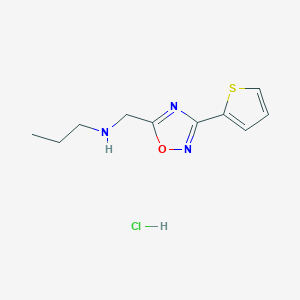 N-[(3-thiophen-2-yl-1,2,4-oxadiazol-5-yl)methyl]propan-1-amine;hydrochloride