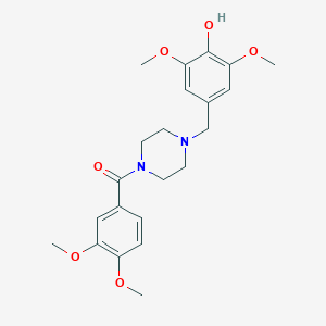 molecular formula C22H28N2O6 B444915 (3,4-Dimethoxyphenyl)[4-(4-hydroxy-3,5-dimethoxybenzyl)piperazin-1-yl]methanone 