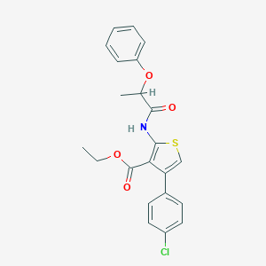 molecular formula C22H20ClNO4S B444919 Ethyl 4-(4-chlorophenyl)-2-[(2-phenoxypropanoyl)amino]-3-thiophenecarboxylate 