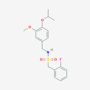 molecular formula C18H22FNO4S B4449213 1-(2-fluorophenyl)-N-(4-isopropoxy-3-methoxybenzyl)methanesulfonamide 