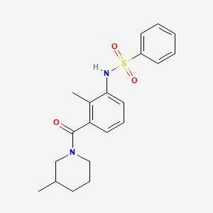 molecular formula C20H24N2O3S B4449216 N-{2-methyl-3-[(3-methyl-1-piperidinyl)carbonyl]phenyl}benzenesulfonamide 