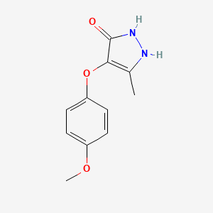 molecular formula C11H12N2O3 B4449227 4-(4-methoxyphenoxy)-5-methyl-1,2-dihydro-3H-pyrazol-3-one 