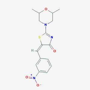 molecular formula C16H17N3O4S B444923 2-(2,6-dimethyl-4-morpholinyl)-5-{3-nitrobenzylidene}-1,3-thiazol-4(5H)-one 