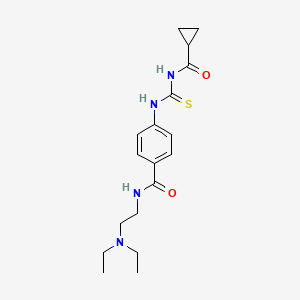 molecular formula C18H26N4O2S B4449245 4-({[(cyclopropylcarbonyl)amino]carbonothioyl}amino)-N-[2-(diethylamino)ethyl]benzamide 