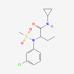 molecular formula C14H19ClN2O3S B4449247 2-[(3-chlorophenyl)(methylsulfonyl)amino]-N-cyclopropylbutanamide 