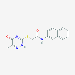 molecular formula C16H14N4O2S B444925 2-[(6-methyl-5-oxo-2H-1,2,4-triazin-3-yl)sulfanyl]-N-naphthalen-2-ylacetamide 
