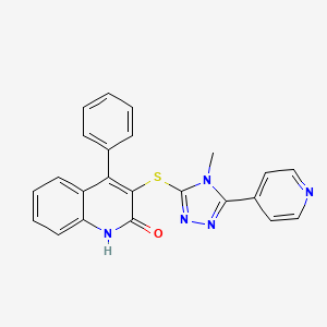 molecular formula C23H17N5OS B4449251 3-{[4-methyl-5-(4-pyridinyl)-4H-1,2,4-triazol-3-yl]thio}-4-phenyl-2(1H)-quinolinone 