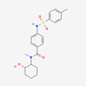 molecular formula C21H26N2O4S B4449287 N-(2-hydroxycyclohexyl)-N-methyl-4-{[(4-methylphenyl)sulfonyl]amino}benzamide 