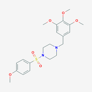 molecular formula C21H28N2O6S B444929 1-[(4-Methoxyphenyl)sulfonyl]-4-(3,4,5-trimethoxybenzyl)piperazine 
