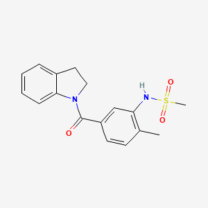 molecular formula C17H18N2O3S B4449334 N-[5-(2,3-dihydro-1H-indol-1-ylcarbonyl)-2-methylphenyl]methanesulfonamide 