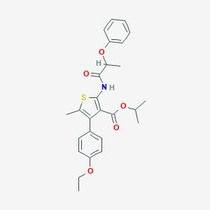 molecular formula C26H29NO5S B444934 Isopropyl 4-(4-ethoxyphenyl)-5-methyl-2-[(2-phenoxypropanoyl)amino]-3-thiophenecarboxylate 