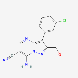 7-amino-3-(3-chlorophenyl)-2-(methoxymethyl)pyrazolo[1,5-a]pyrimidine-6-carbonitrile