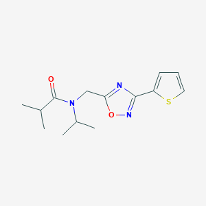 molecular formula C14H19N3O2S B4449359 N-isopropyl-2-methyl-N-{[3-(2-thienyl)-1,2,4-oxadiazol-5-yl]methyl}propanamide 