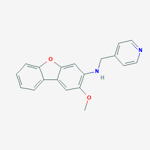 molecular formula C19H16N2O2 B444937 2-methoxy-N-(pyridin-4-ylmethyl)dibenzo[b,d]furan-3-amine 