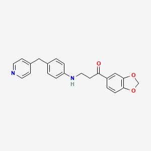 molecular formula C22H20N2O3 B4449382 1-(1,3-benzodioxol-5-yl)-3-{[4-(4-pyridinylmethyl)phenyl]amino}-1-propanone 