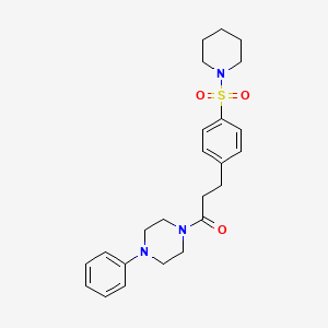 molecular formula C24H31N3O3S B4449387 1-phenyl-4-{3-[4-(1-piperidinylsulfonyl)phenyl]propanoyl}piperazine 