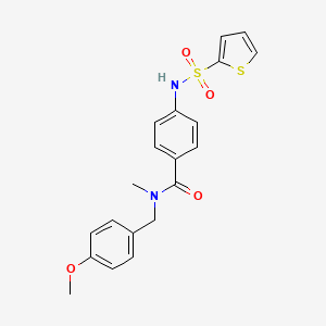 molecular formula C20H20N2O4S2 B4449395 N-(4-methoxybenzyl)-N-methyl-4-[(2-thienylsulfonyl)amino]benzamide 