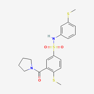 4-(methylthio)-N-[3-(methylthio)phenyl]-3-(1-pyrrolidinylcarbonyl)benzenesulfonamide