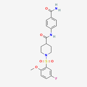 N-[4-(aminocarbonyl)phenyl]-1-[(5-fluoro-2-methoxyphenyl)sulfonyl]-4-piperidinecarboxamide