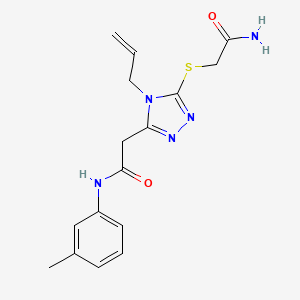 2-{5-[(2-amino-2-oxoethyl)sulfanyl]-4-(prop-2-en-1-yl)-4H-1,2,4-triazol-3-yl}-N-(3-methylphenyl)acetamide