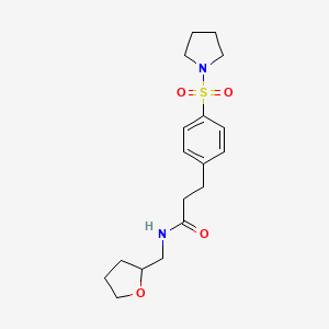 3-[4-(1-pyrrolidinylsulfonyl)phenyl]-N-(tetrahydro-2-furanylmethyl)propanamide