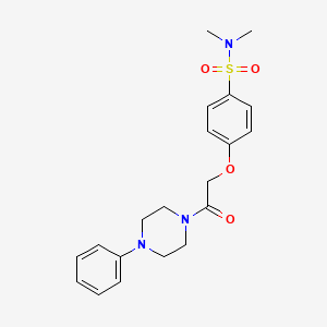 molecular formula C20H25N3O4S B4449536 N,N-DIMETHYL-4-[2-OXO-2-(4-PHENYLPIPERAZIN-1-YL)ETHOXY]BENZENE-1-SULFONAMIDE 