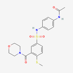 molecular formula C20H23N3O5S2 B4449569 N-[4-({[4-(methylthio)-3-(4-morpholinylcarbonyl)phenyl]sulfonyl}amino)phenyl]acetamide 