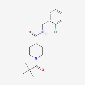 N-(2-chlorobenzyl)-1-(2,2-dimethylpropanoyl)-4-piperidinecarboxamide