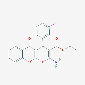 molecular formula C21H16INO5 B444960 ethyl 2-amino-4-(3-iodophenyl)-5-oxo-4H,5H-pyrano[2,3-b]chromene-3-carboxylate 