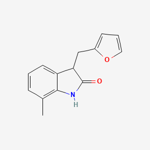 molecular formula C14H13NO2 B4449602 3-(2-furylmethyl)-7-methyl-1,3-dihydro-2H-indol-2-one 