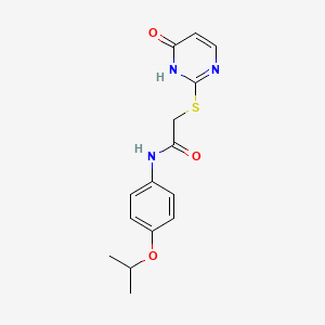 molecular formula C15H17N3O3S B4449608 N-(4-isopropoxyphenyl)-2-[(6-oxo-1,6-dihydro-2-pyrimidinyl)thio]acetamide 