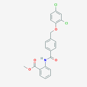 molecular formula C22H17Cl2NO4 B444961 Methyl 2-({4-[(2,4-dichlorophenoxy)methyl]benzoyl}amino)benzoate 