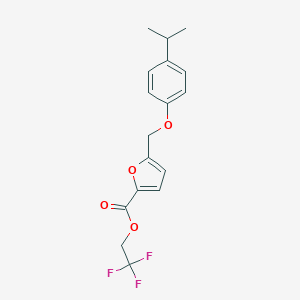 molecular formula C17H17F3O4 B444962 2,2,2-Trifluoroethyl 5-[(4-isopropylphenoxy)methyl]-2-furoate 