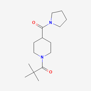 molecular formula C15H26N2O2 B4449622 2,2-dimethyl-1-[4-(pyrrolidine-1-carbonyl)piperidin-1-yl]propan-1-one 