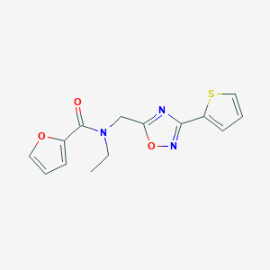 molecular formula C14H13N3O3S B4449647 N-ethyl-N-[(3-thiophen-2-yl-1,2,4-oxadiazol-5-yl)methyl]furan-2-carboxamide 