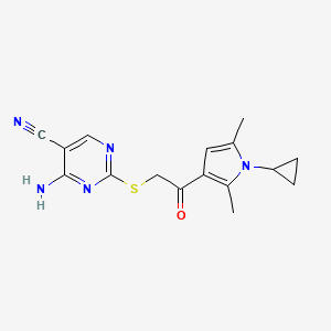 4-amino-2-{[2-(1-cyclopropyl-2,5-dimethyl-1H-pyrrol-3-yl)-2-oxoethyl]thio}-5-pyrimidinecarbonitrile