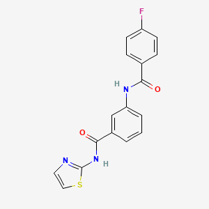 molecular formula C17H12FN3O2S B4449658 3-[(4-fluorobenzoyl)amino]-N-1,3-thiazol-2-ylbenzamide 