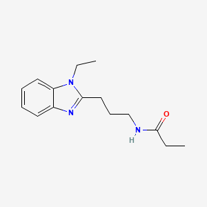 molecular formula C15H21N3O B4449684 N-[3-(1-ethyl-1H-benzimidazol-2-yl)propyl]propanamide 